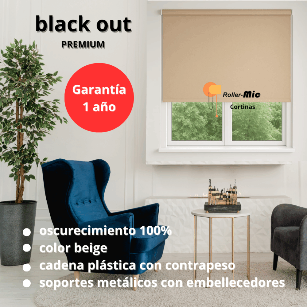 Black out premium beige ancho 0,90m x alto 1,65m
